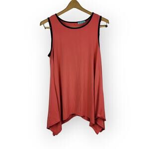 Double Click Shark Bite Hem Sleeveless Top Women's Size Medium Resortwear Boho